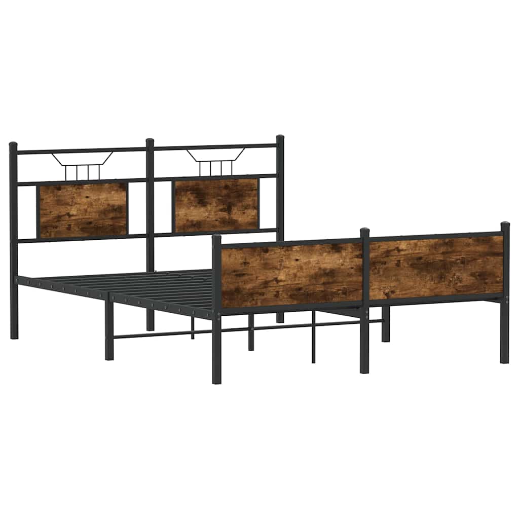 Bedframe zonder matras hout gerookt eikenkleurig 140x190 cm is nu te koop bij PeponiXL, paradijselijk wonen!
