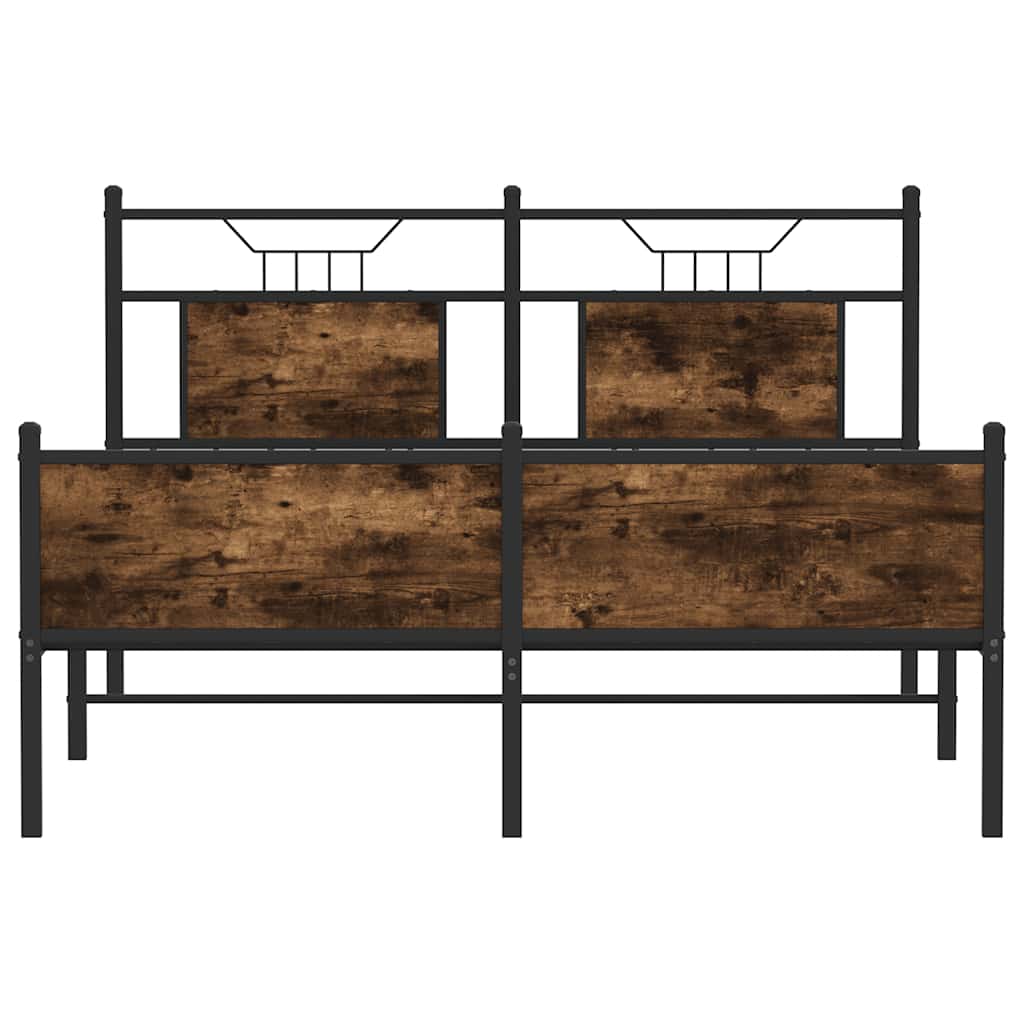 Bedframe zonder matras hout gerookt eikenkleurig 140x190 cm is nu te koop bij PeponiXL, paradijselijk wonen!