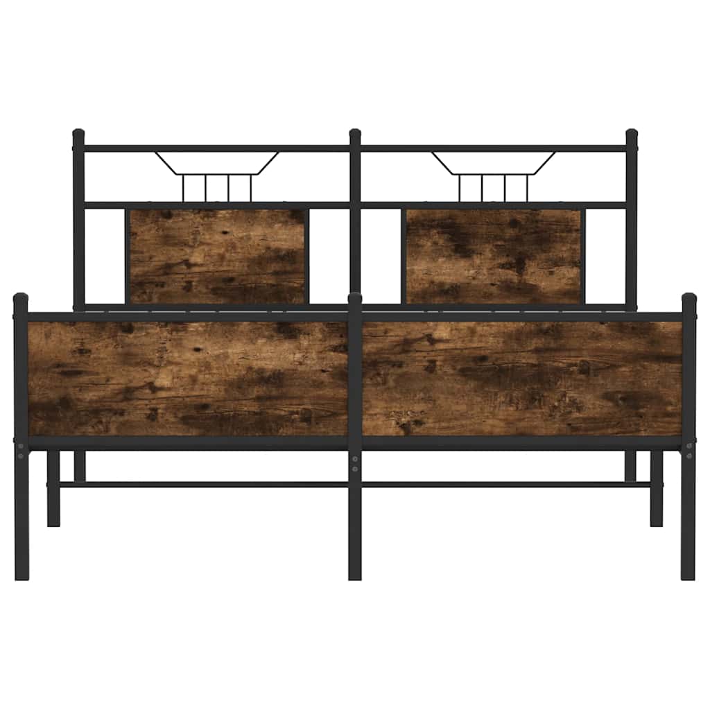 Bedframe zonder matras hout gerookt eikenkleurig 140x200 cm is nu te koop bij PeponiXL, paradijselijk wonen!