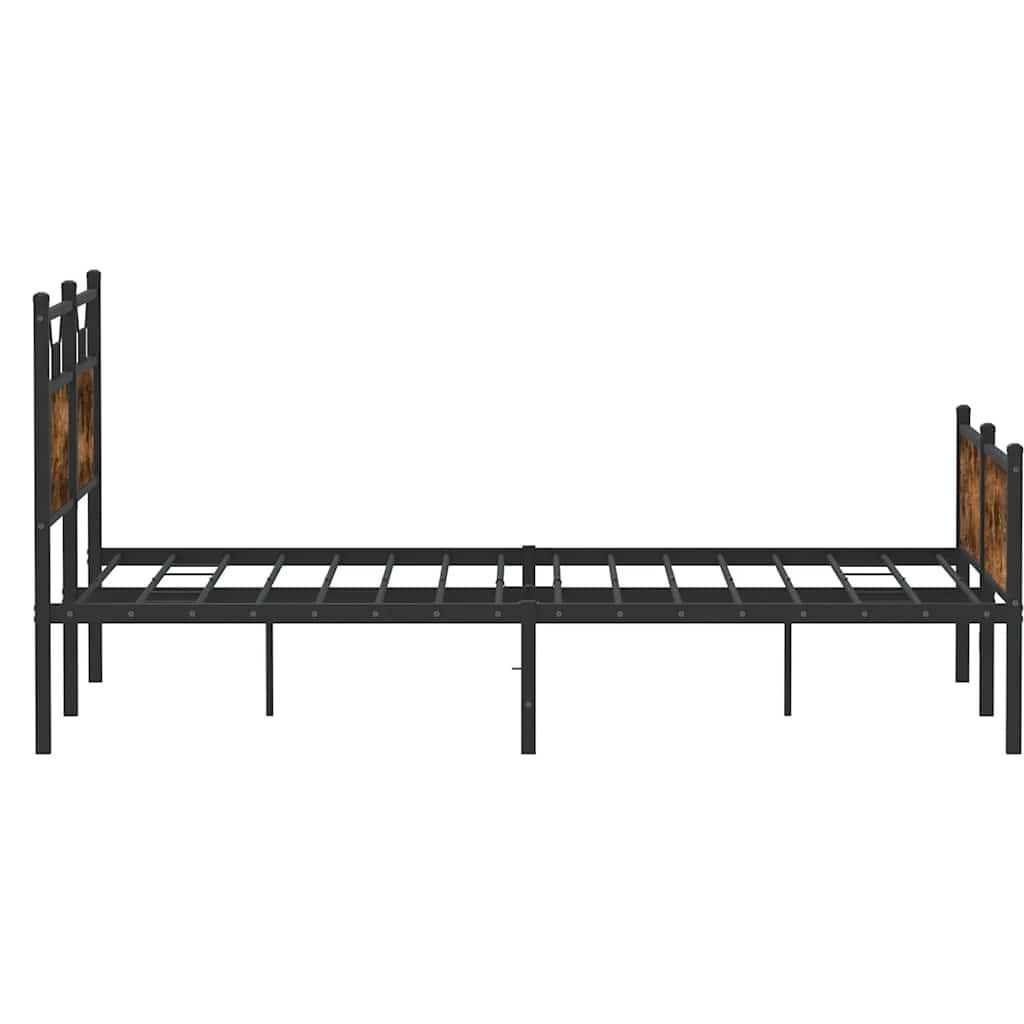 Bedframe zonder matras hout gerookt eikenkleurig 140x200 cm is nu te koop bij PeponiXL, paradijselijk wonen!
