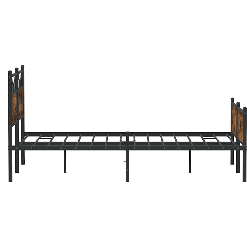Bedframe zonder matras hout gerookt eikenkleurig 150x200 cm is nu te koop bij PeponiXL, paradijselijk wonen!