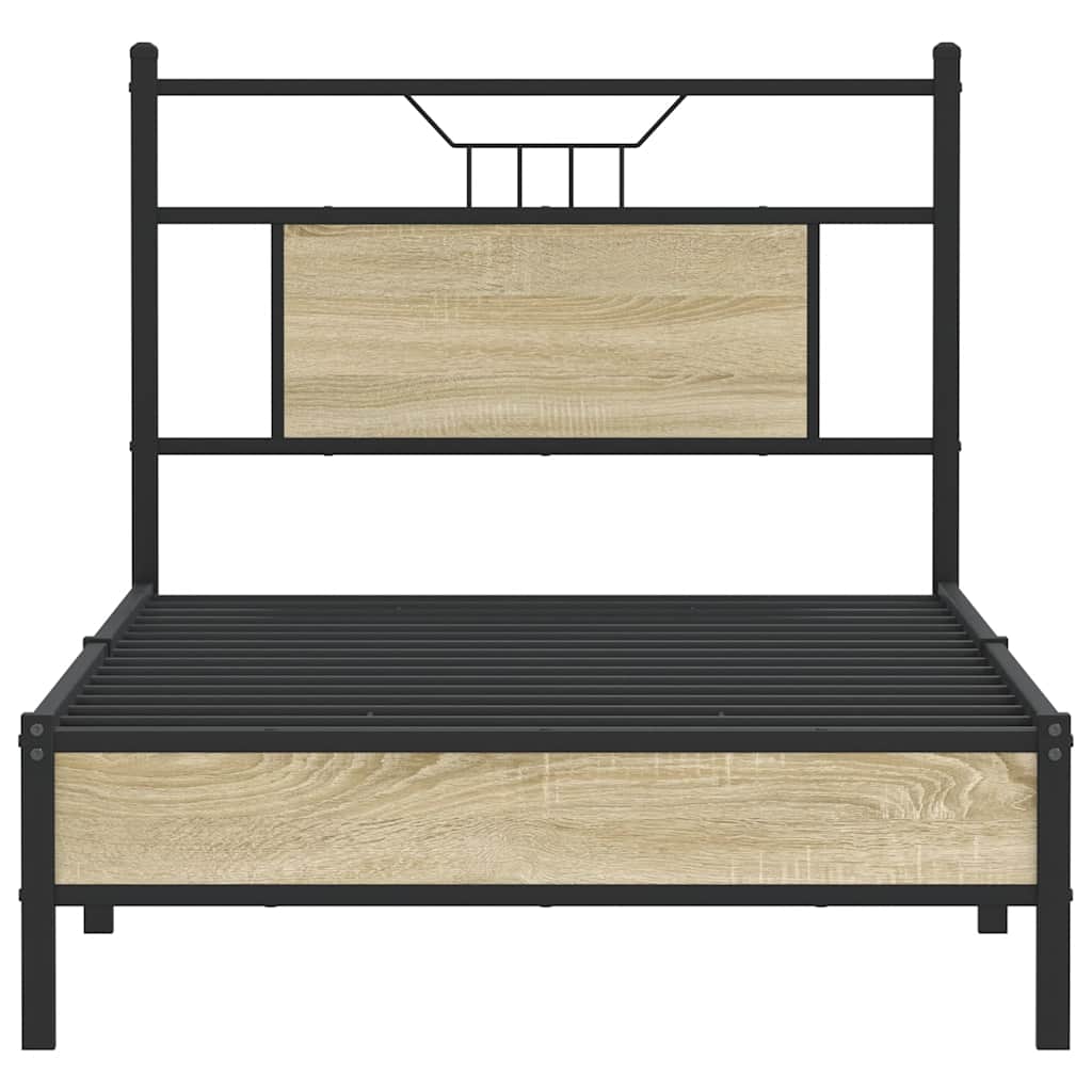 Bedframe zonder matras hout sonoma eikenkleurig 75x190 cm is nu te koop bij PeponiXL, paradijselijk wonen!