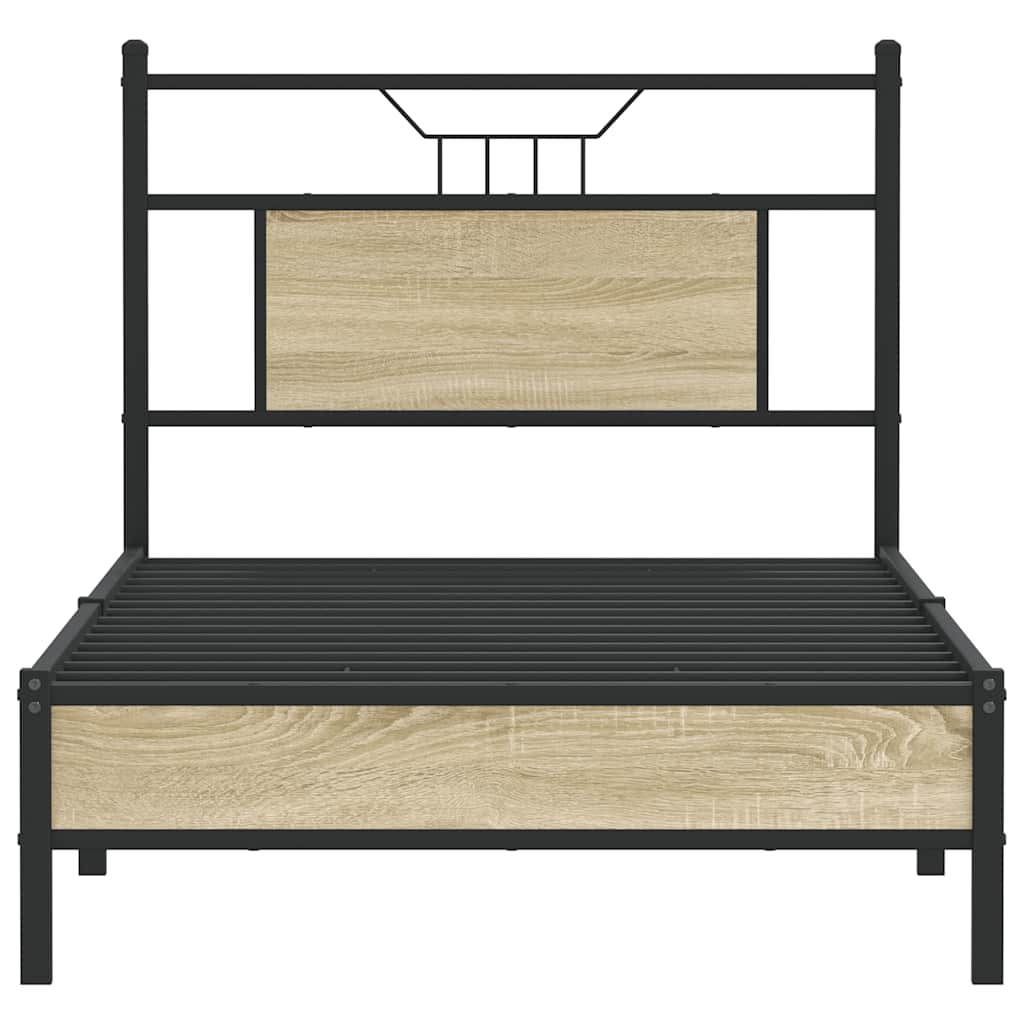 Bedframe zonder matras hout sonoma eikenkleurig 80x200 cm is nu te koop bij PeponiXL, paradijselijk wonen!