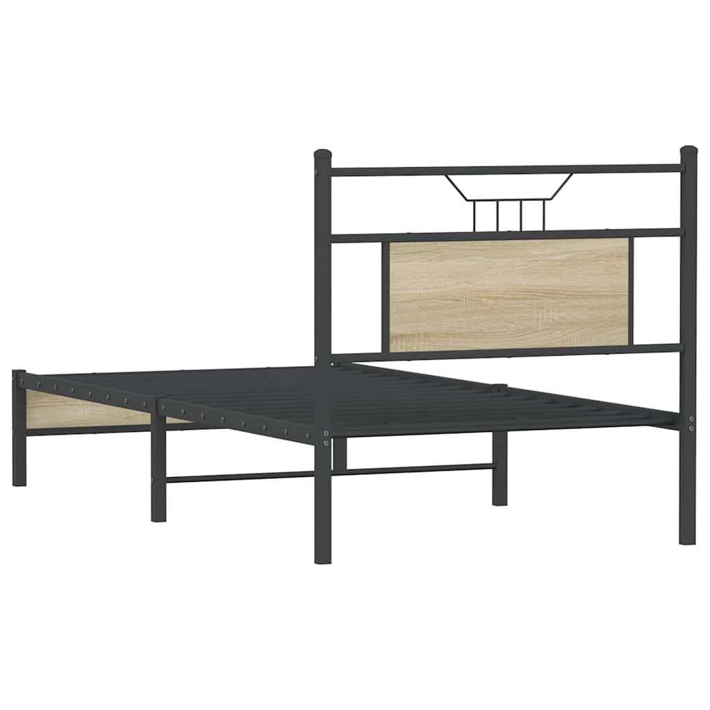 Bedframe zonder matras hout sonoma eikenkleurig 80x200 cm is nu te koop bij PeponiXL, paradijselijk wonen!