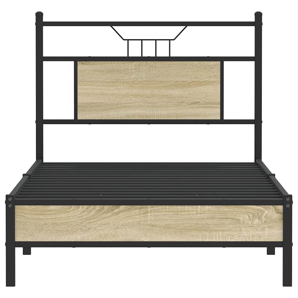 Bedframe zonder matras hout sonoma eikenkleurig 90x190 cm is nu te koop bij PeponiXL, paradijselijk wonen!