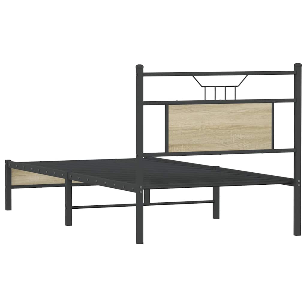 Bedframe zonder matras hout sonoma eikenkleurig 90x190 cm is nu te koop bij PeponiXL, paradijselijk wonen!
