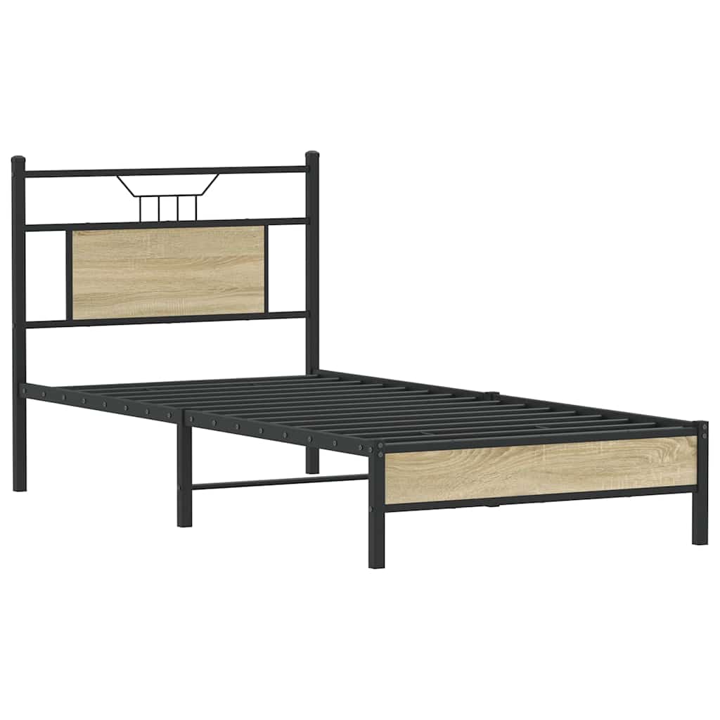 Bedframe zonder matras hout sonoma eikenkleurig 90x200 cm is nu te koop bij PeponiXL, paradijselijk wonen!