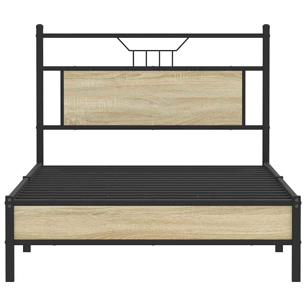 Bedframe zonder matras hout sonoma eikenkleurig 100x190 cm is nu te koop bij PeponiXL, paradijselijk wonen!
