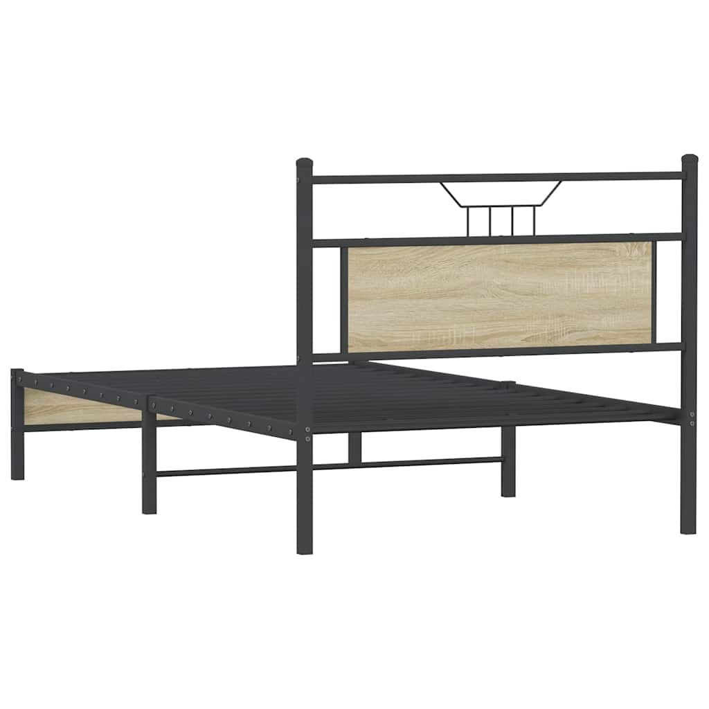 Bedframe zonder matras hout sonoma eikenkleurig 100x190 cm is nu te koop bij PeponiXL, paradijselijk wonen!
