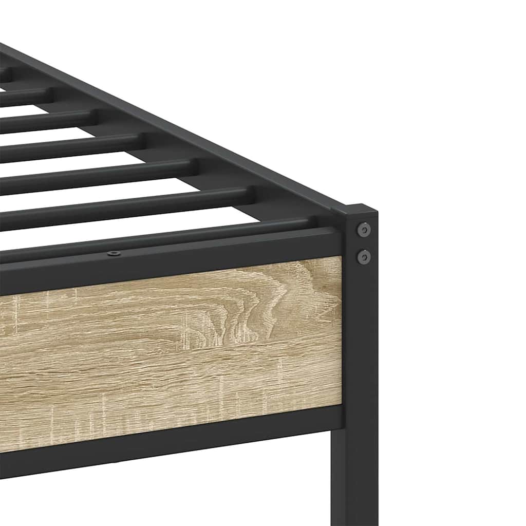 Bedframe zonder matras hout sonoma eikenkleurig 100x200 cm is nu te koop bij PeponiXL, paradijselijk wonen!