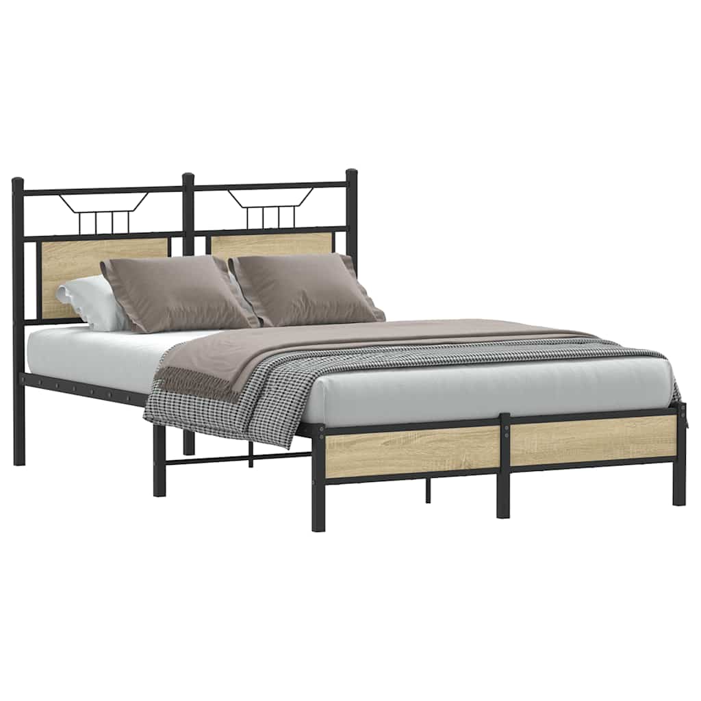 Bedframe zonder matras hout sonoma eikenkleurig 120x190 cm is nu te koop bij PeponiXL, paradijselijk wonen!