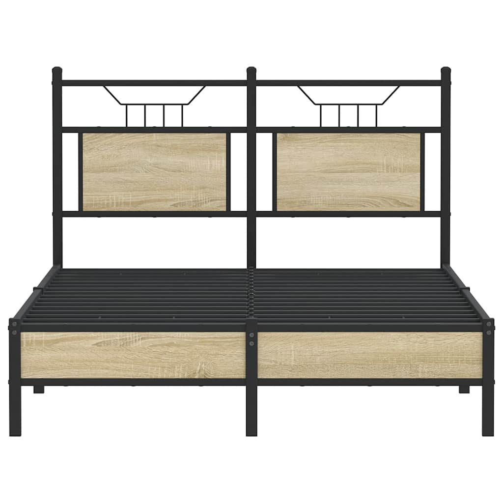 Bedframe zonder matras hout sonoma eikenkleurig 120x190 cm is nu te koop bij PeponiXL, paradijselijk wonen!