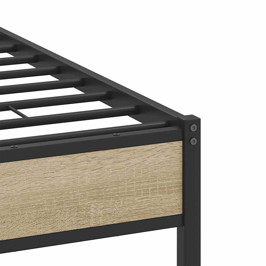 Bedframe zonder matras hout sonoma eikenkleurig 120x190 cm is nu te koop bij PeponiXL, paradijselijk wonen!