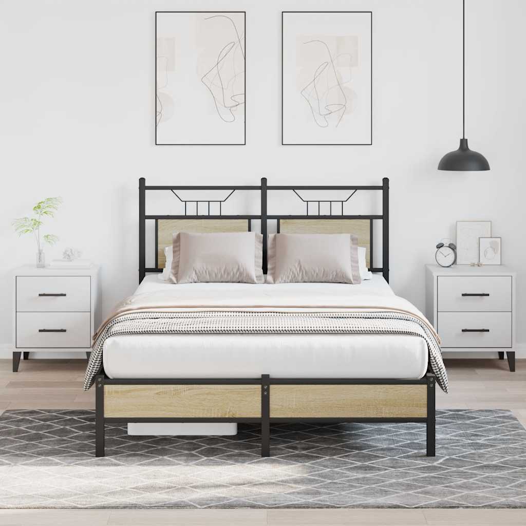 Bedframe zonder matras hout sonoma eikenkleurig 120x190 cm is nu te koop bij PeponiXL, paradijselijk wonen!