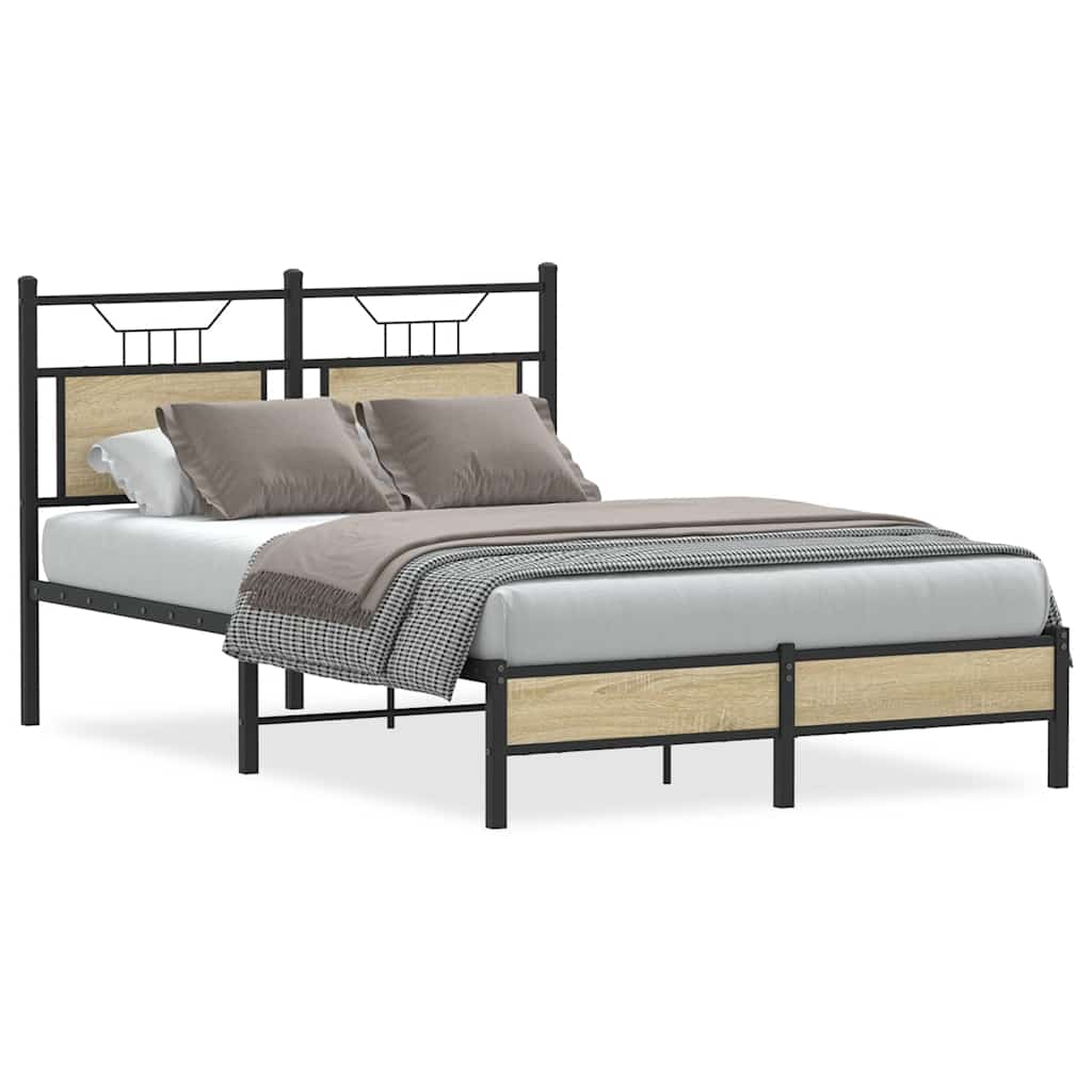 Bedframe zonder matras hout sonoma eikenkleurig 120x200 cm is nu te koop bij PeponiXL, paradijselijk wonen!
