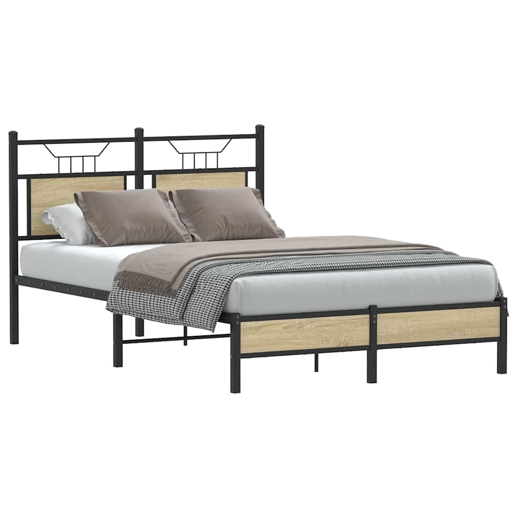 Bedframe zonder matras hout sonoma eikenkleurig 120x200 cm is nu te koop bij PeponiXL, paradijselijk wonen!