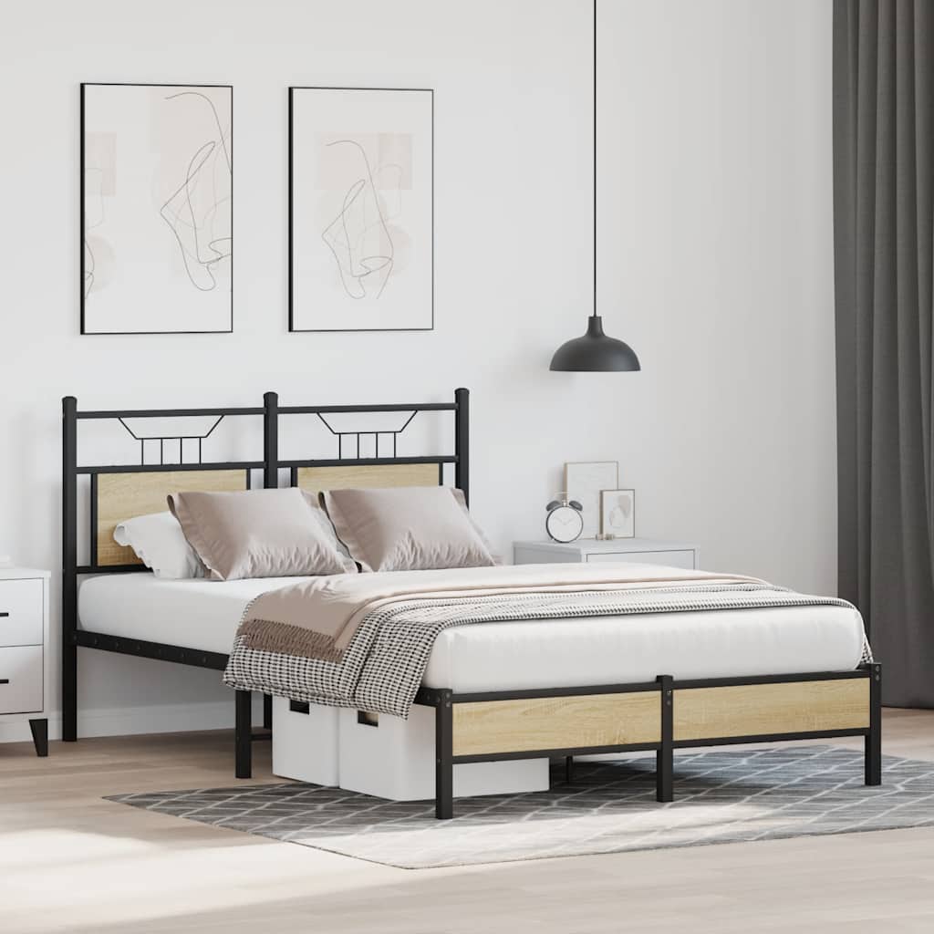 Bedframe zonder matras hout sonoma eikenkleurig 120x200 cm is nu te koop bij PeponiXL, paradijselijk wonen!