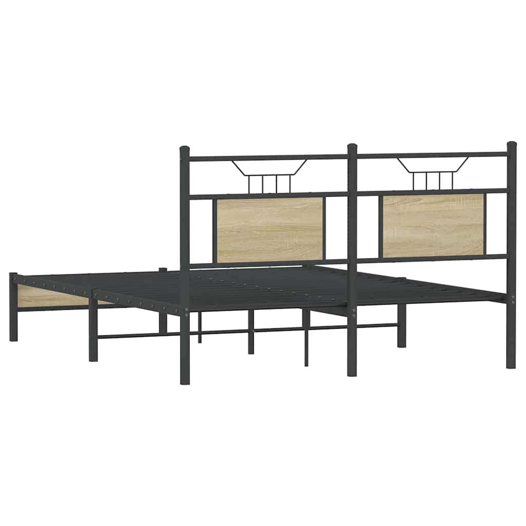 Bedframe zonder matras hout sonoma eikenkleurig 137x190 cm is nu te koop bij PeponiXL, paradijselijk wonen!
