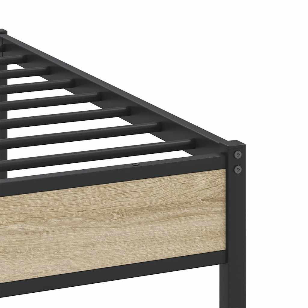 Bedframe zonder matras hout sonoma eikenkleurig 137x190 cm is nu te koop bij PeponiXL, paradijselijk wonen!