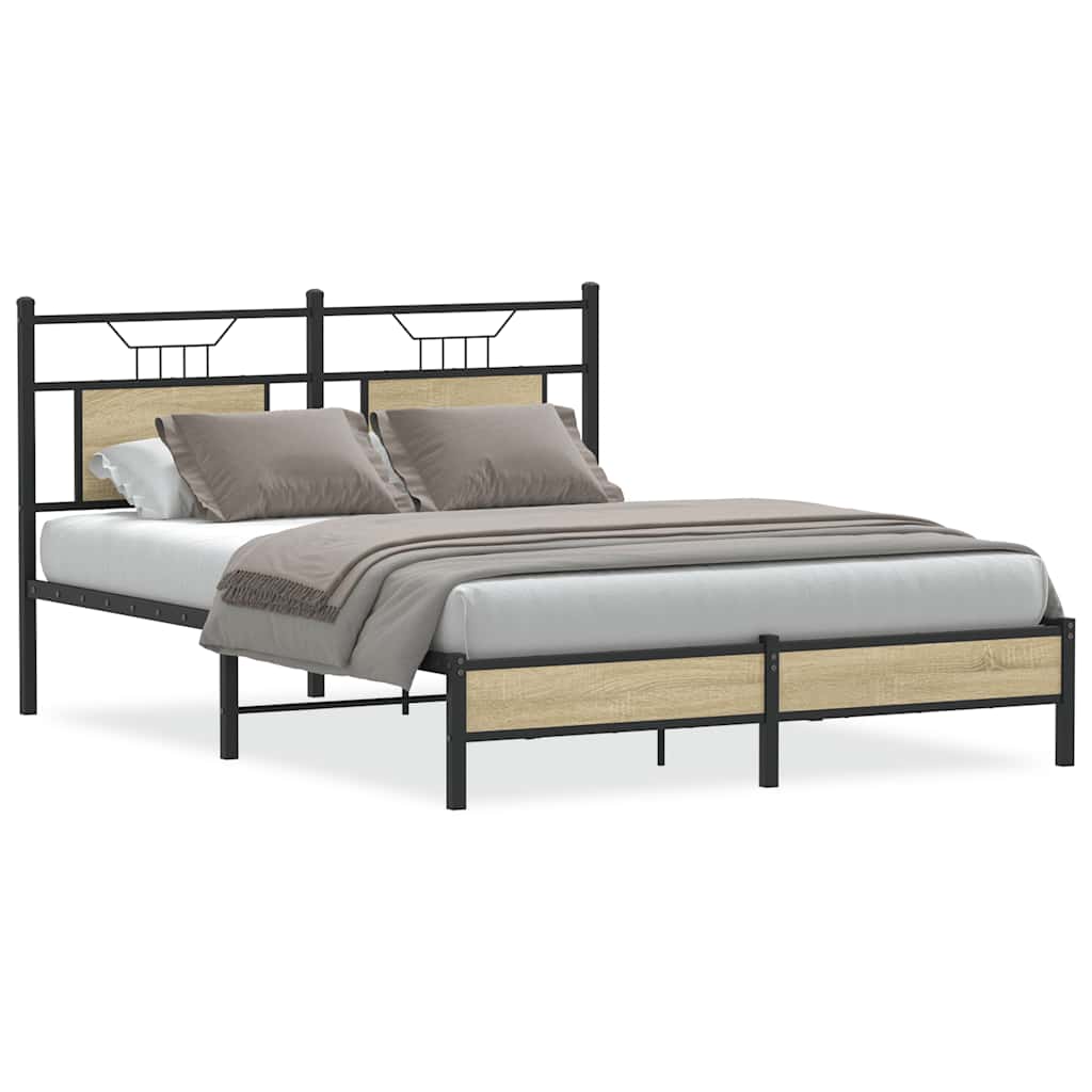 Bedframe zonder matras hout sonoma eikenkleurig 140x190 cm is nu te koop bij PeponiXL, paradijselijk wonen!