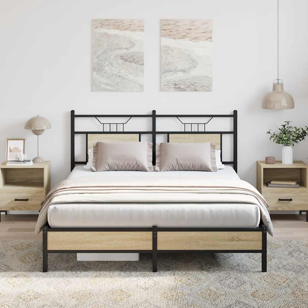 Bedframe zonder matras hout sonoma eikenkleurig 140x190 cm is nu te koop bij PeponiXL, paradijselijk wonen!