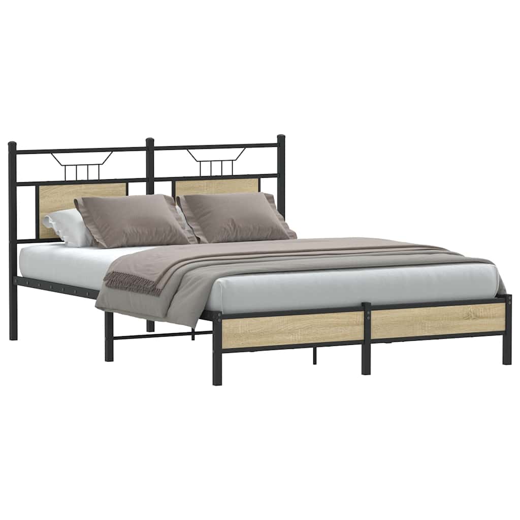 Bedframe zonder matras hout sonoma eikenkleurig 140x200 cm is nu te koop bij PeponiXL, paradijselijk wonen!