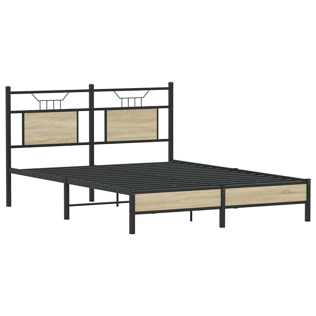 Bedframe zonder matras hout sonoma eikenkleurig 140x200 cm is nu te koop bij PeponiXL, paradijselijk wonen!