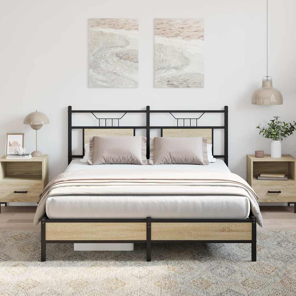 Bedframe zonder matras hout sonoma eikenkleurig 140x200 cm is nu te koop bij PeponiXL, paradijselijk wonen!