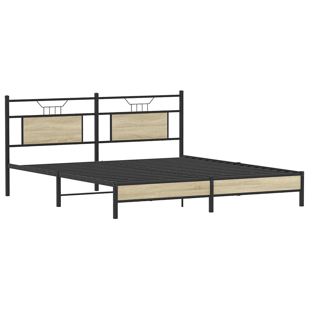 Bedframe zonder matras hout sonoma eikenkleurig 160x200 cm is nu te koop bij PeponiXL, paradijselijk wonen!