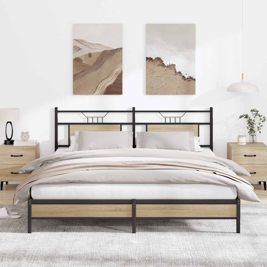 Bedframe zonder matras hout sonoma eikenkleurig 160x200 cm is nu te koop bij PeponiXL, paradijselijk wonen!