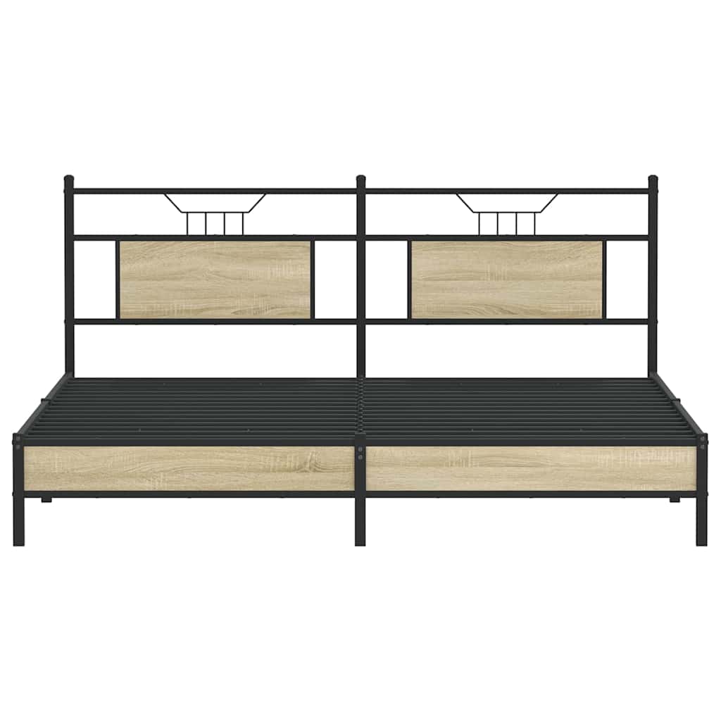 Bedframe zonder matras hout sonoma eikenkleurig 183x203 cm is nu te koop bij PeponiXL, paradijselijk wonen!