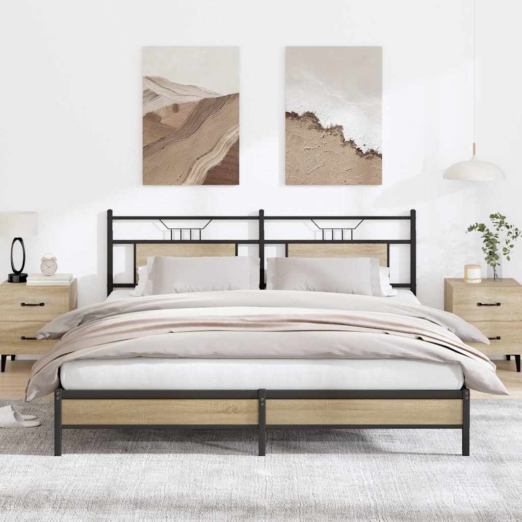 Bedframe zonder matras hout sonoma eikenkleurig 183x203 cm is nu te koop bij PeponiXL, paradijselijk wonen!