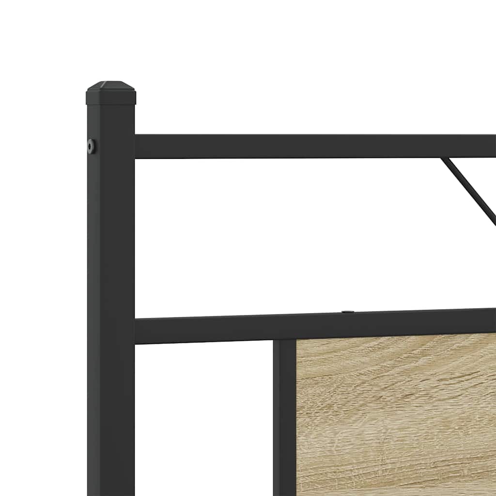 Bedframe zonder matras 183x213cm spaanplaat sonoma eikenkleurig is nu te koop bij PeponiXL, paradijselijk wonen!