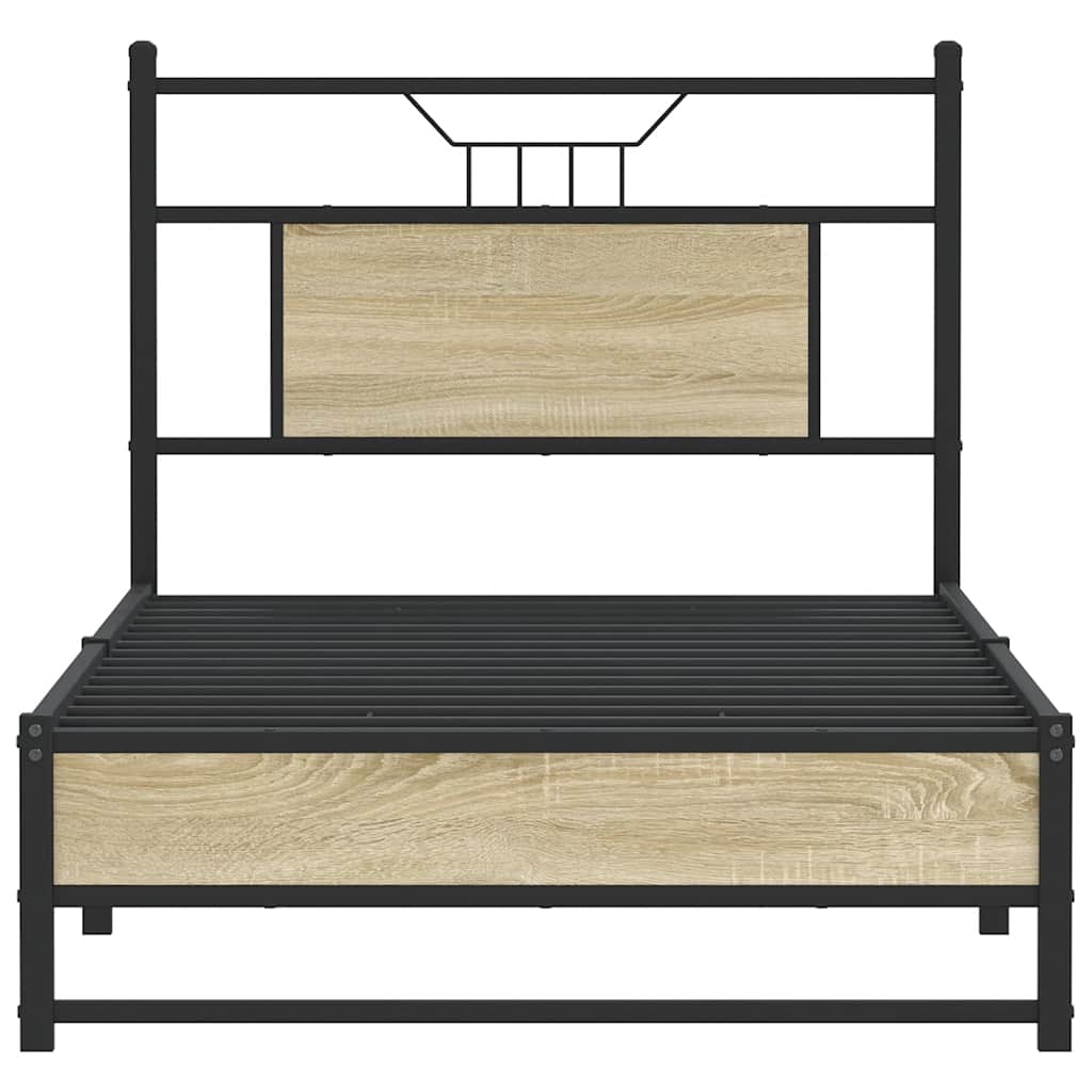 Bedframe zonder matras hout sonoma eikenkleurig 75x190 cm is nu te koop bij PeponiXL, paradijselijk wonen!