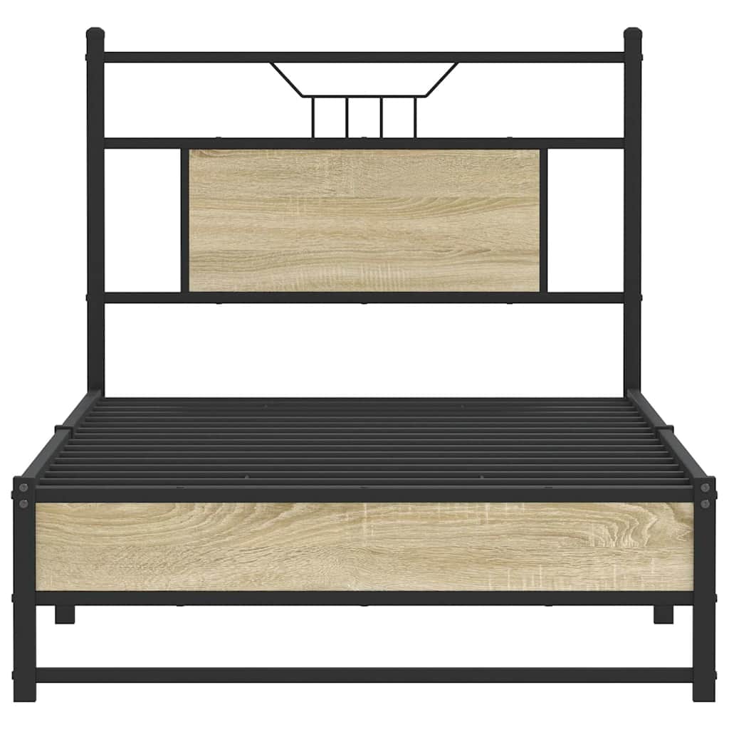 Bedframe zonder matras hout sonoma eikenkleurig 80x200 cm is nu te koop bij PeponiXL, paradijselijk wonen!