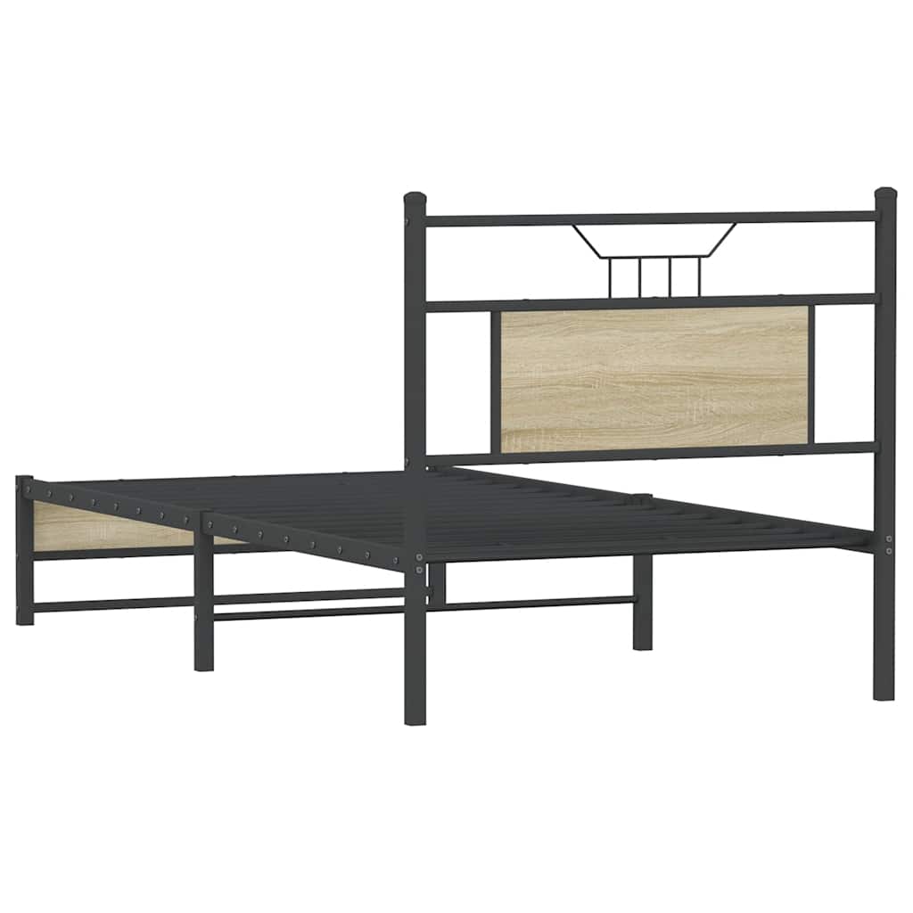 Bedframe zonder matras hout sonoma eikenkleurig 80x200 cm is nu te koop bij PeponiXL, paradijselijk wonen!