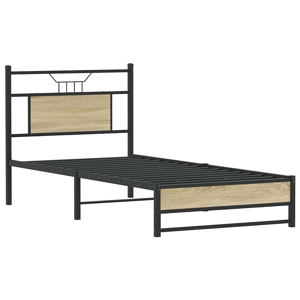 Bedframe zonder matras hout sonoma eikenkleurig 90x190 cm is nu te koop bij PeponiXL, paradijselijk wonen!