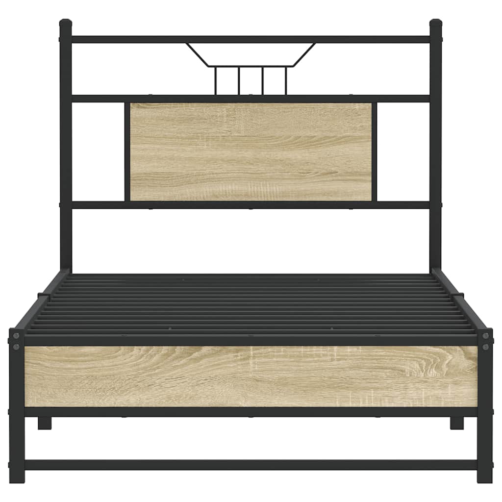 Bedframe zonder matras hout sonoma eikenkleurig 90x190 cm is nu te koop bij PeponiXL, paradijselijk wonen!