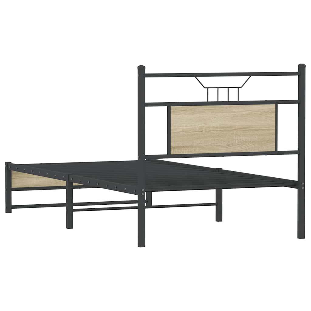 Bedframe zonder matras hout sonoma eikenkleurig 90x190 cm is nu te koop bij PeponiXL, paradijselijk wonen!