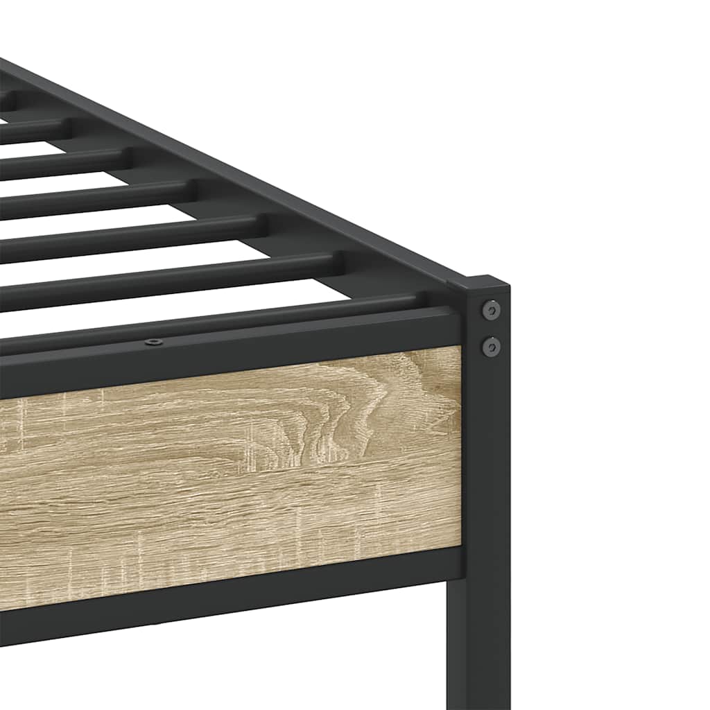 Bedframe zonder matras hout sonoma eikenkleurig 90x200 cm is nu te koop bij PeponiXL, paradijselijk wonen!