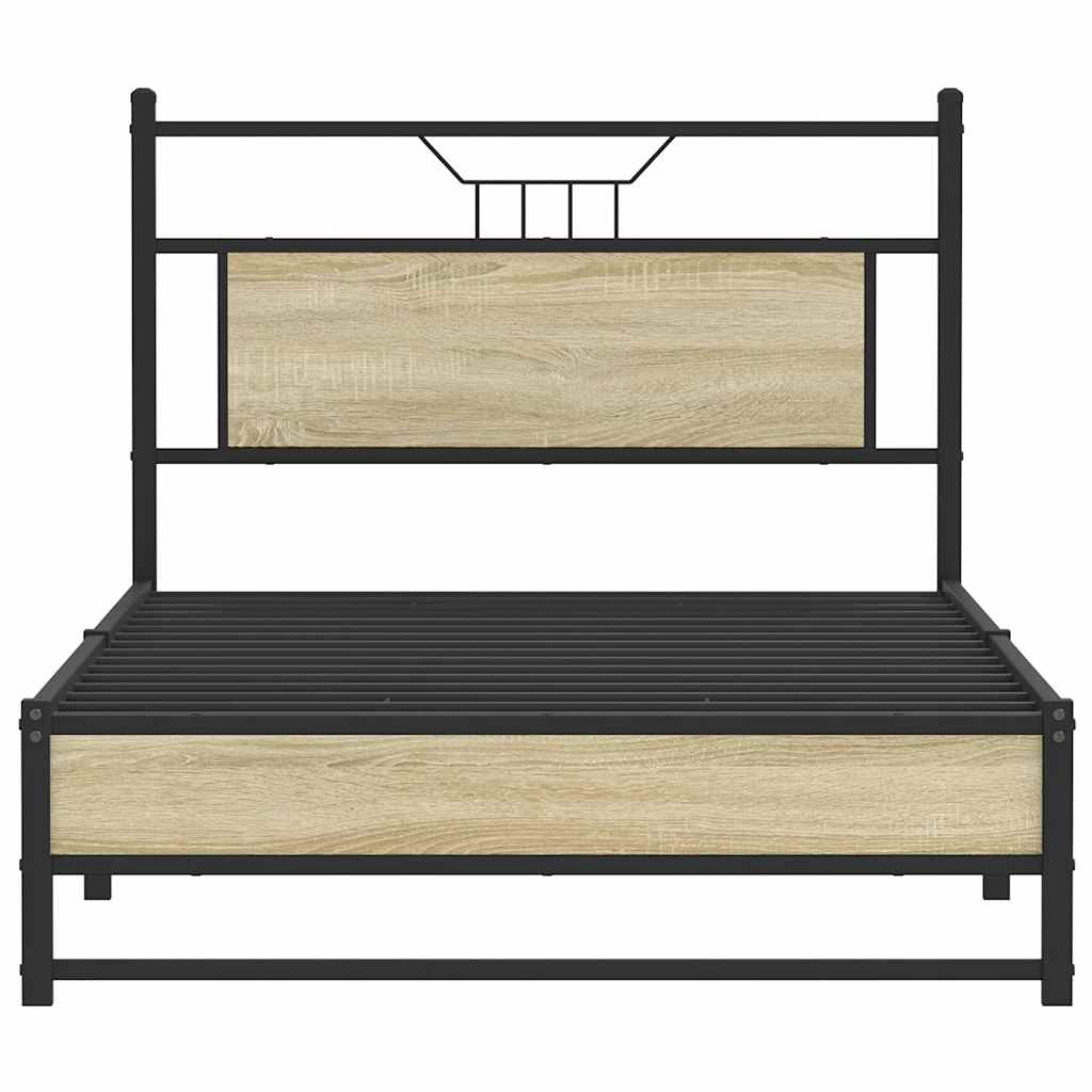Bedframe zonder matras hout sonoma eikenkleurig 100x190 cm is nu te koop bij PeponiXL, paradijselijk wonen!