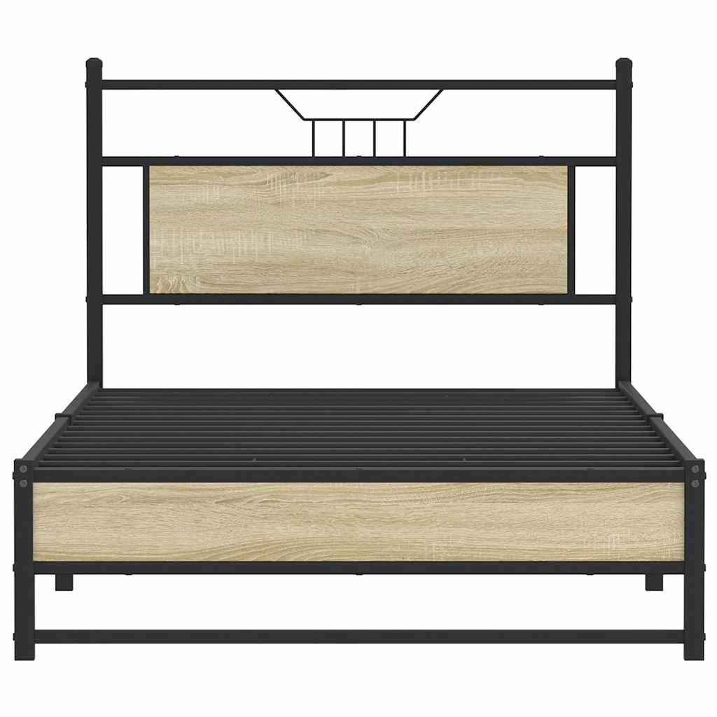 Bedframe zonder matras hout sonoma eikenkleurig 100x200 cm is nu te koop bij PeponiXL, paradijselijk wonen!