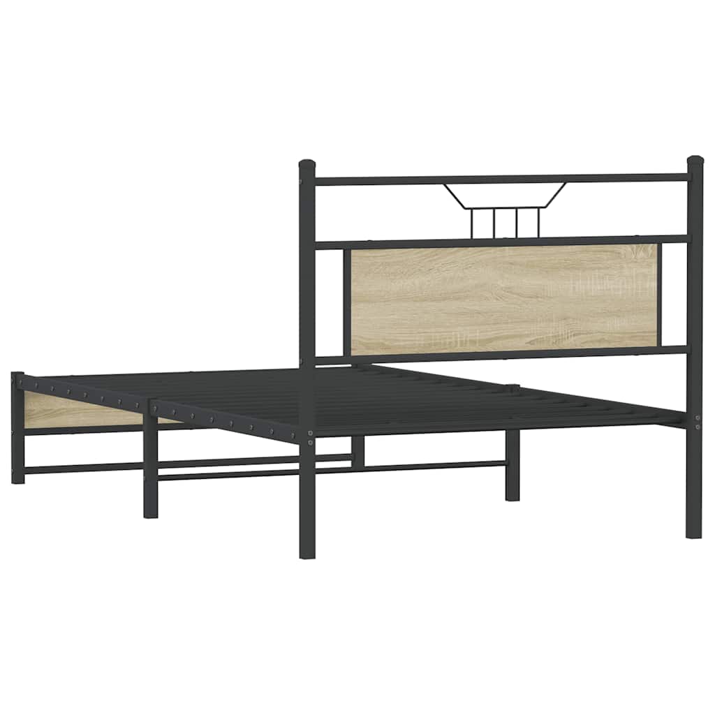 Bedframe zonder matras hout sonoma eikenkleurig 100x200 cm is nu te koop bij PeponiXL, paradijselijk wonen!