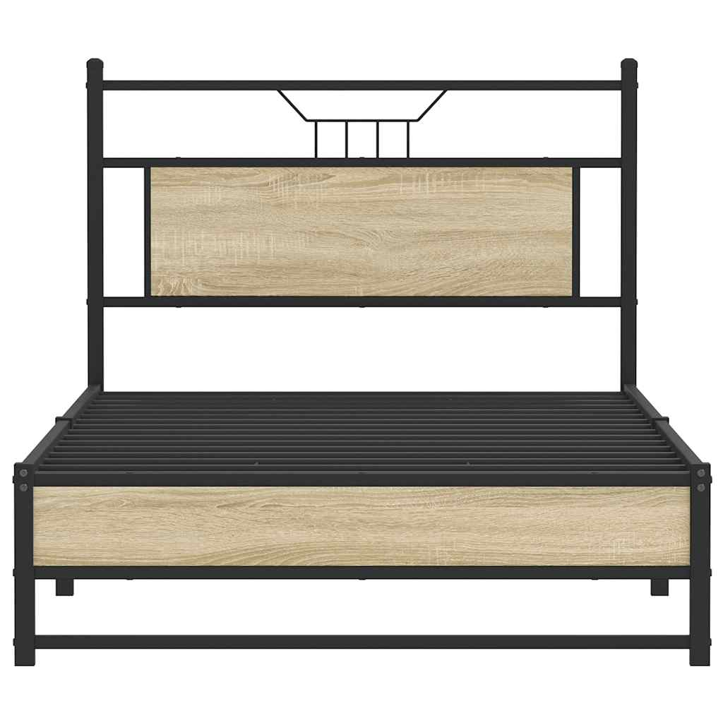 Bedframe zonder matras 107x203cm spaanplaat sonoma eikenkleurig is nu te koop bij PeponiXL, paradijselijk wonen!