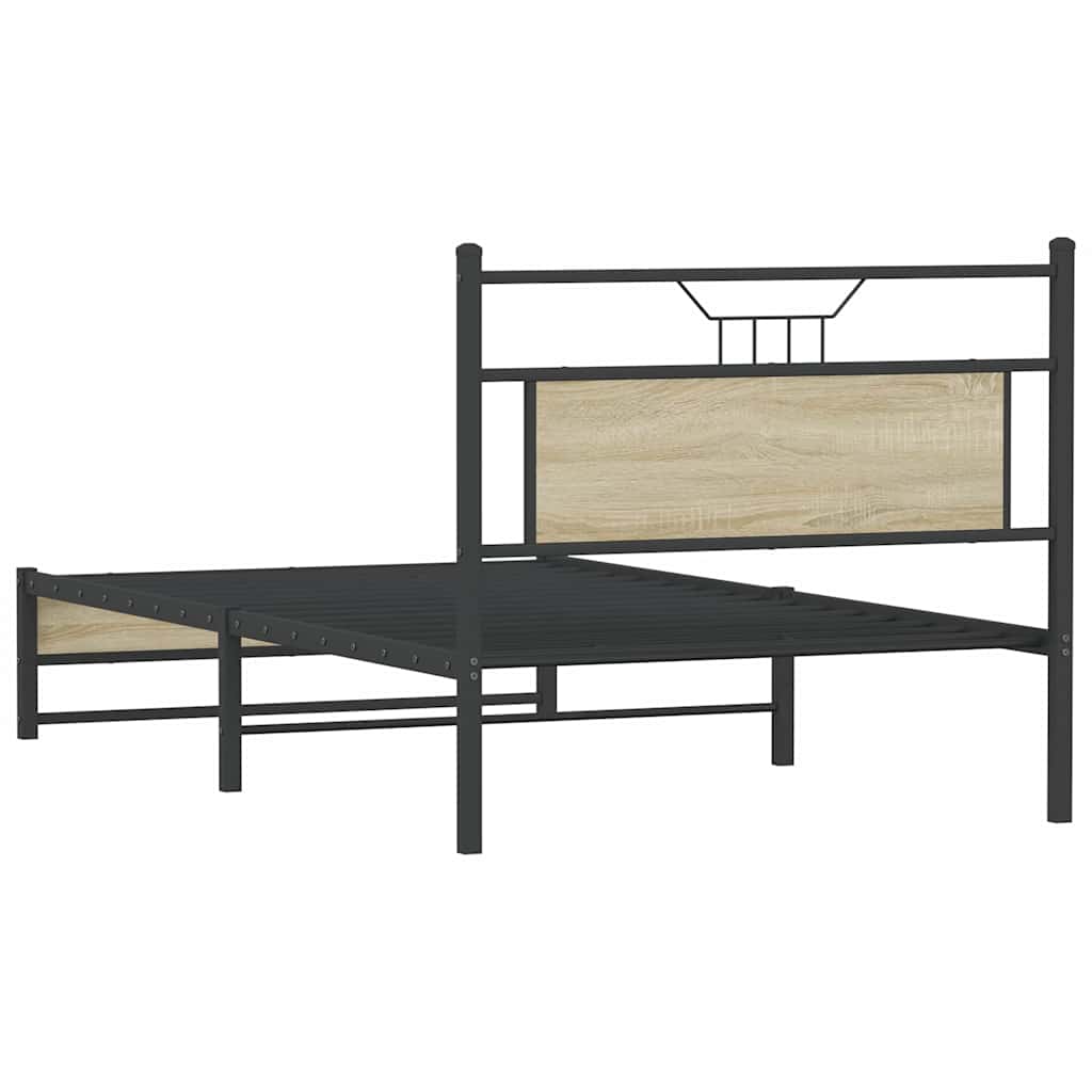 Bedframe zonder matras 107x203cm spaanplaat sonoma eikenkleurig is nu te koop bij PeponiXL, paradijselijk wonen!