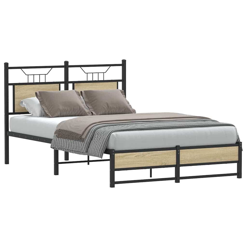 Bedframe zonder matras hout sonoma eikenkleurig 120x190 cm is nu te koop bij PeponiXL, paradijselijk wonen!