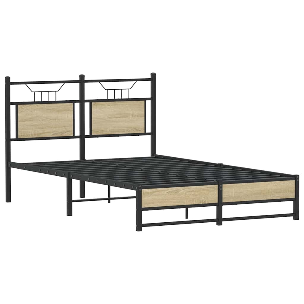 Bedframe zonder matras hout sonoma eikenkleurig 120x190 cm is nu te koop bij PeponiXL, paradijselijk wonen!