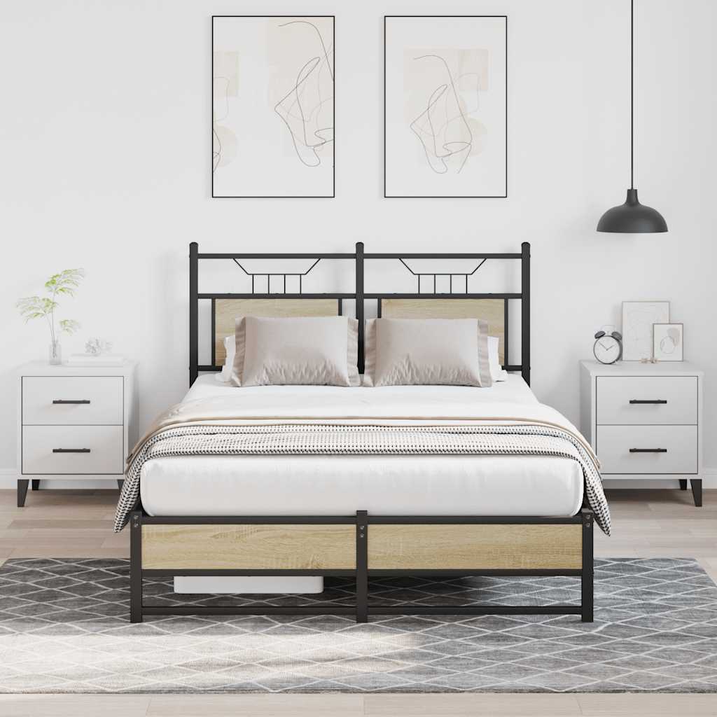 Bedframe zonder matras hout sonoma eikenkleurig 120x190 cm is nu te koop bij PeponiXL, paradijselijk wonen!