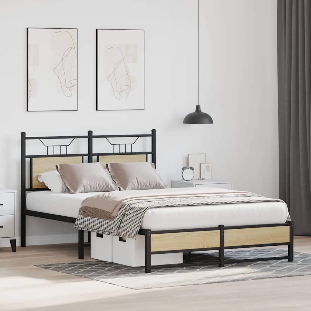Bedframe zonder matras hout sonoma eikenkleurig 120x190 cm is nu te koop bij PeponiXL, paradijselijk wonen!