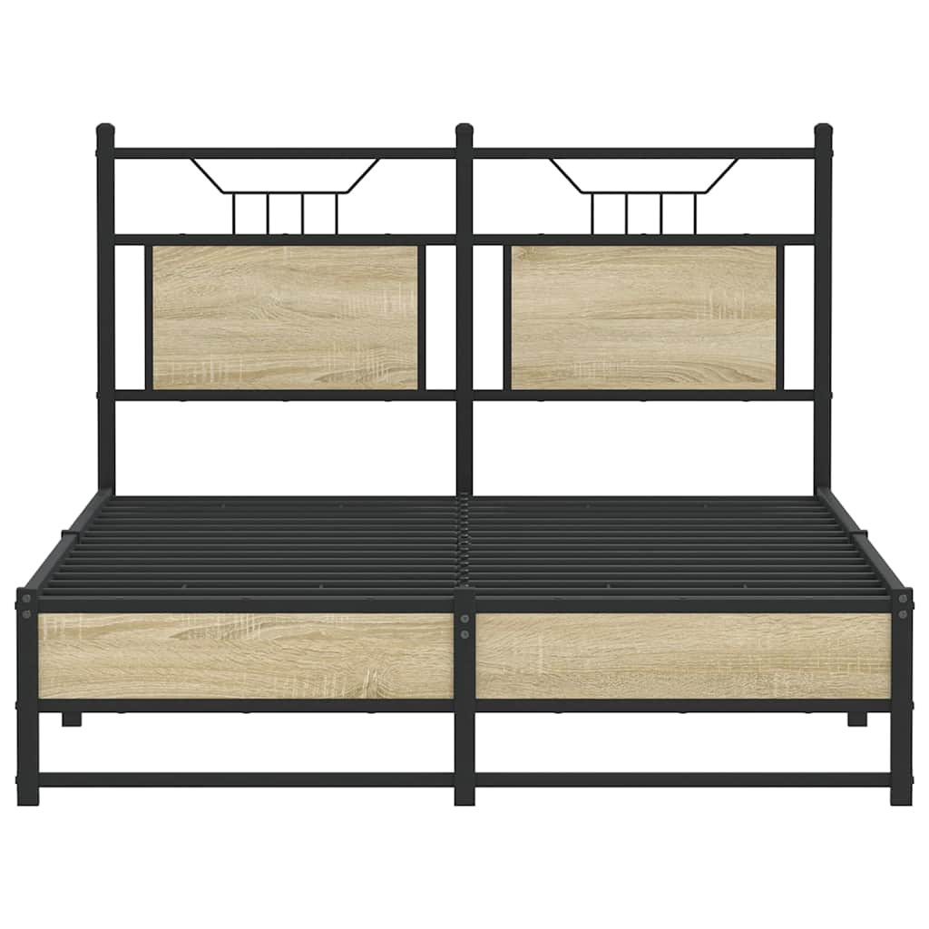Bedframe zonder matras hout sonoma eikenkleurig 120x190 cm is nu te koop bij PeponiXL, paradijselijk wonen!